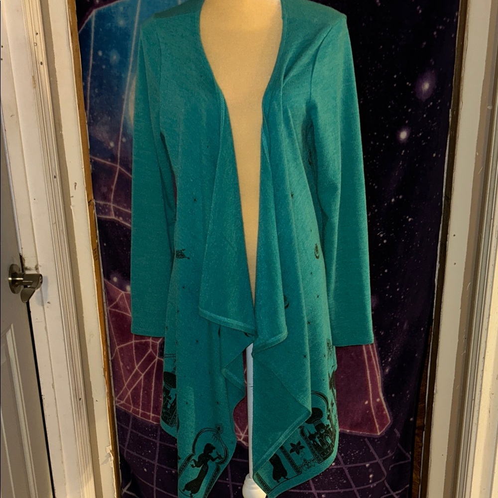 Teal Open Front Cardigan Aladdin
